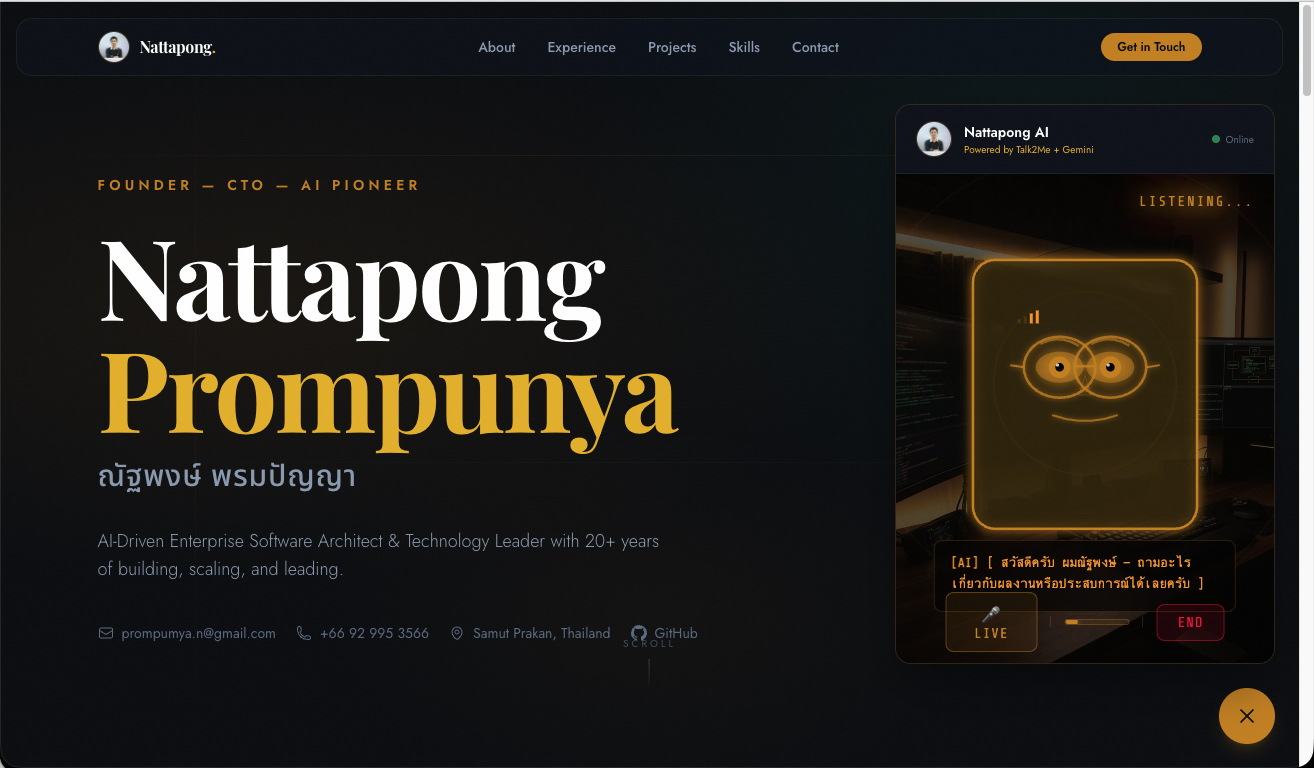 Chat Head integration on portfolio website